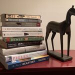 Book Stack with horse statue